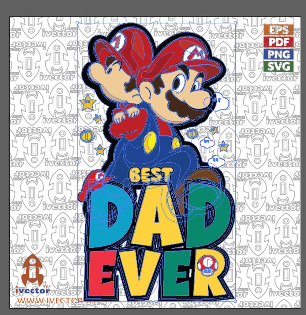 BEST-DAD-EVER-MARIO-BROS-BABY-VECTOR-EDITABLE-EPS-PDF_P1 BEST DAD EVER MARIO BROS BABY VECTOR EDITABLE EPS PDF