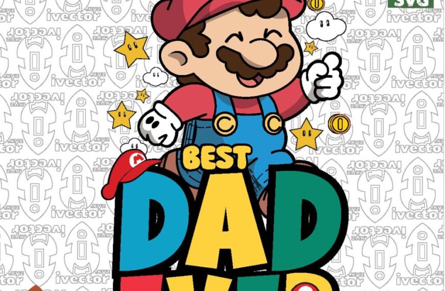 BEST DAD EVER MARIO BROS VECTOR EDITABLE EPS PDF