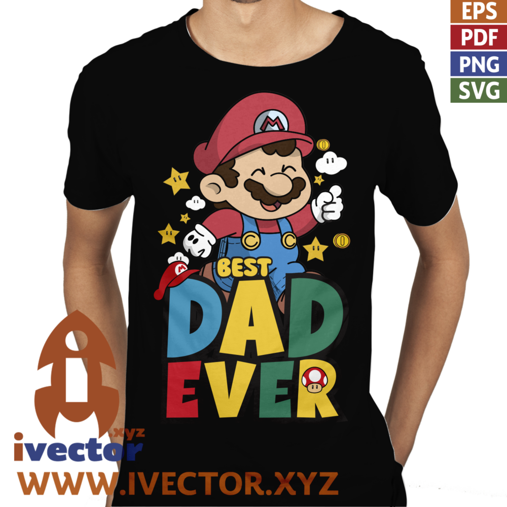 BEST-DAD-EVER-MARIO-BROS-VECTOR-EDITABLE-EPS-PDF_P2 BEST DAD EVER MARIO BROS VECTOR EDITABLE EPS PDF