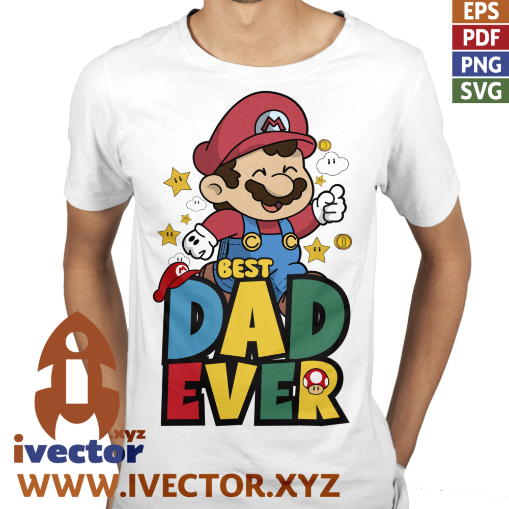 BEST-DAD-EVER-MARIO-BROS-VECTOR-EDITABLE-EPS-PDF_P3 BEST DAD EVER MARIO BROS VECTOR EDITABLE EPS PDF