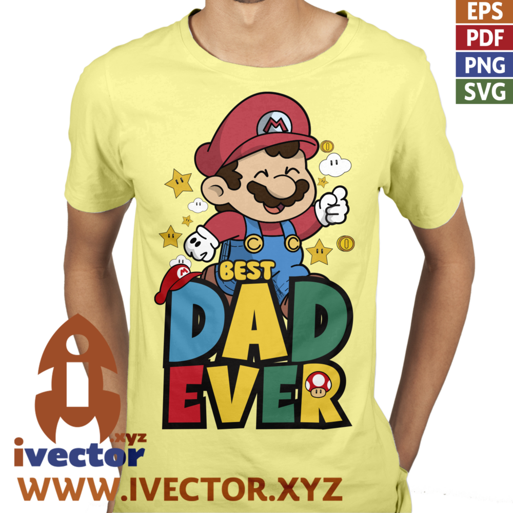 BEST-DAD-EVER-MARIO-BROS-VECTOR-EDITABLE-EPS-PDF_P5 BEST DAD EVER MARIO BROS VECTOR EDITABLE EPS PDF
