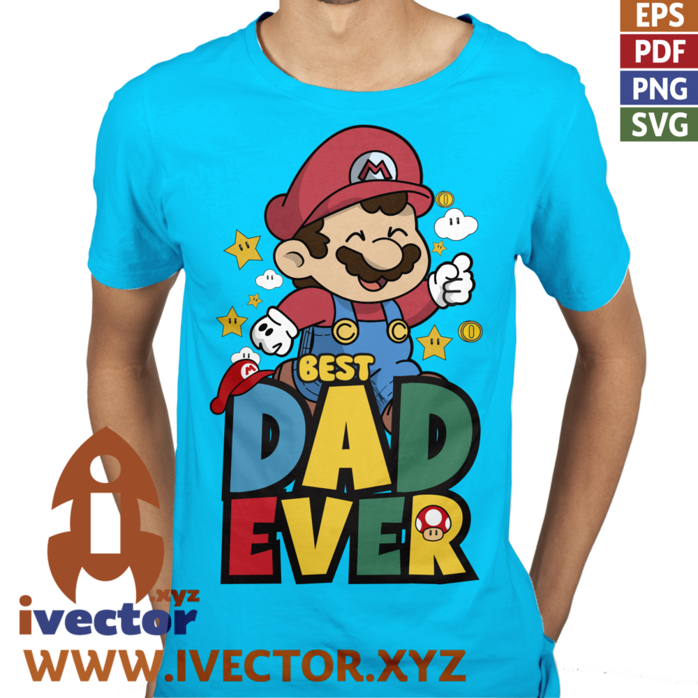BEST-DAD-EVER-MARIO-BROS-VECTOR-EDITABLE-EPS-PDF_P6 BEST DAD EVER MARIO BROS VECTOR EDITABLE EPS PDF