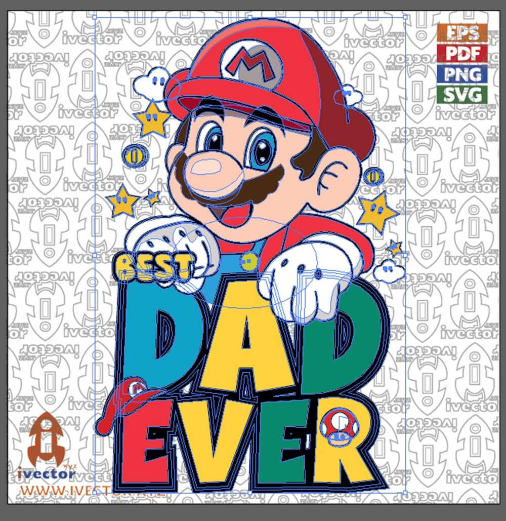 BEST-DAD-EVER-SUPER-MARIO-BROS-VECTOR-EDITABLE-EPS-PDF_2 BEST DAD EVER SUPER MARIO BROS VECTOR EDITABLE EPS PDF
