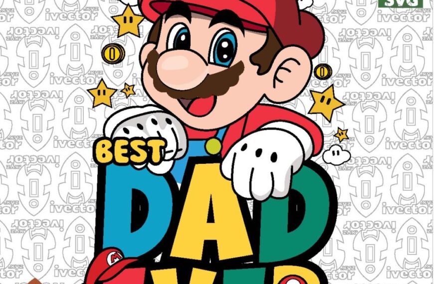 BEST DAD EVER SUPER MARIO BROS VECTOR EDITABLE EPS PDF