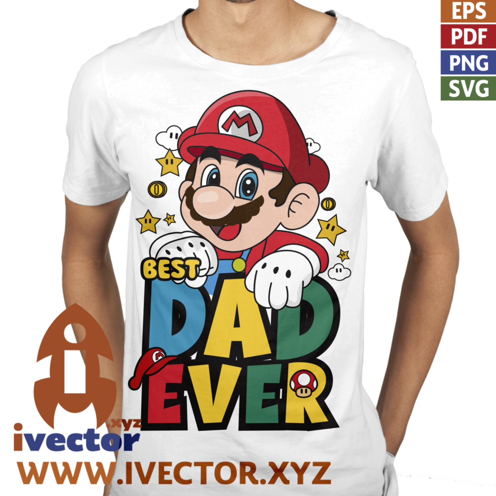 BEST-DAD-EVER-SUPER-MARIO-BROS-VECTOR-EDITABLE-EPS-PDF_P2 BEST DAD EVER SUPER MARIO BROS VECTOR EDITABLE EPS PDF