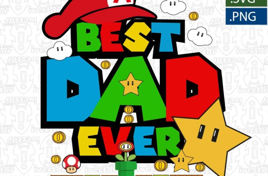 BEST DAD EVER VECTOR MARIO BROS DIA DEL PADRE