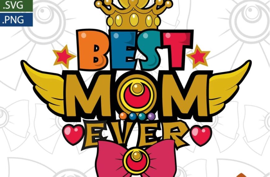 BEST MOM SAILOR MOON LOGO VECTOR EDITABLE