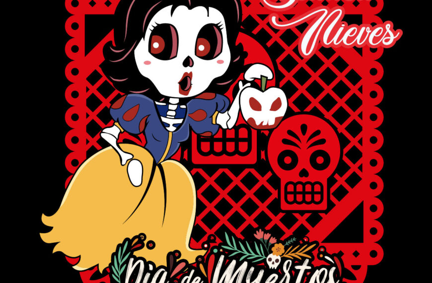 BLANCA NIEVES PRINCESA DIA DE MUERTOS VECTOR EDITABLE EPS PDF