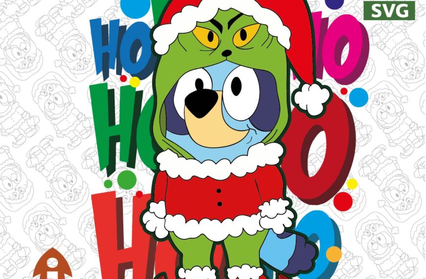 BLUEY DISFRAZ GRINCH VECTOR EDITABLE