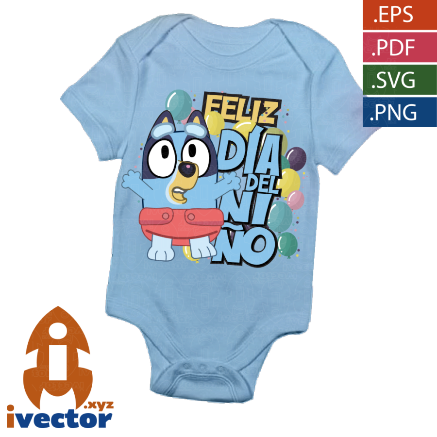 BLUEY-FELIZ-DIA-DEL-NINO-VECTOR-P5 BABY BLUEY FELIZ DÍA DEL NIÑO VECTOR P5