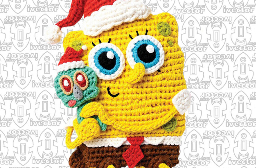 vBOB ESPONJA CALAMARDO CROCHET NAVIDEÑO