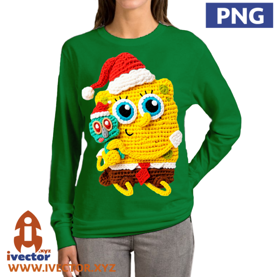 BOB-ESPONJA-CALAMARDO-CROCHET-NAVIDENO-p1 vBOB ESPONJA CALAMARDO CROCHET NAVIDEÑO