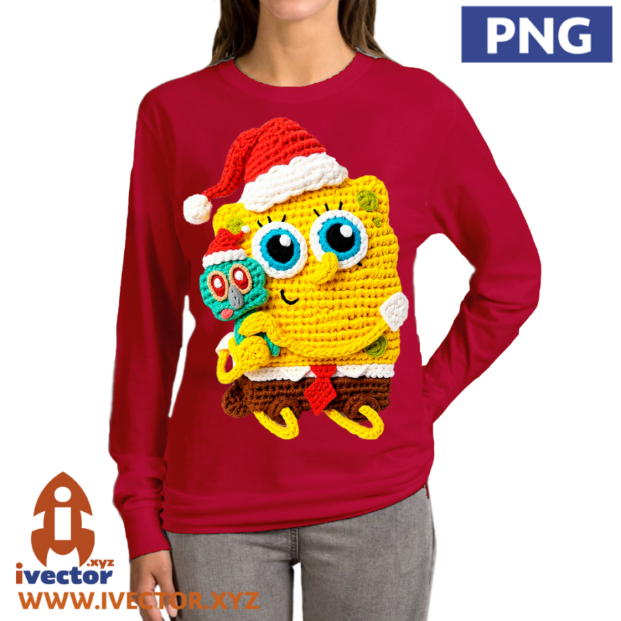 BOB-ESPONJA-CALAMARDO-CROCHET-NAVIDENO-p2 vBOB ESPONJA CALAMARDO CROCHET NAVIDEÑO