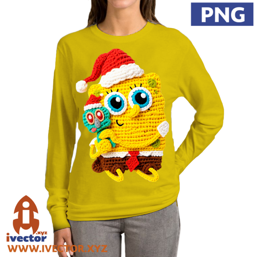 BOB-ESPONJA-CALAMARDO-CROCHET-NAVIDENO-p3 vBOB ESPONJA CALAMARDO CROCHET NAVIDEÑO