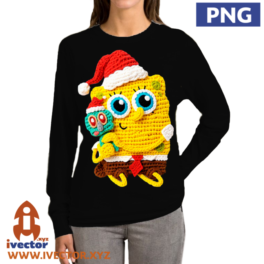 BOB-ESPONJA-CALAMARDO-CROCHET-NAVIDENO-p4 vBOB ESPONJA CALAMARDO CROCHET NAVIDEÑO