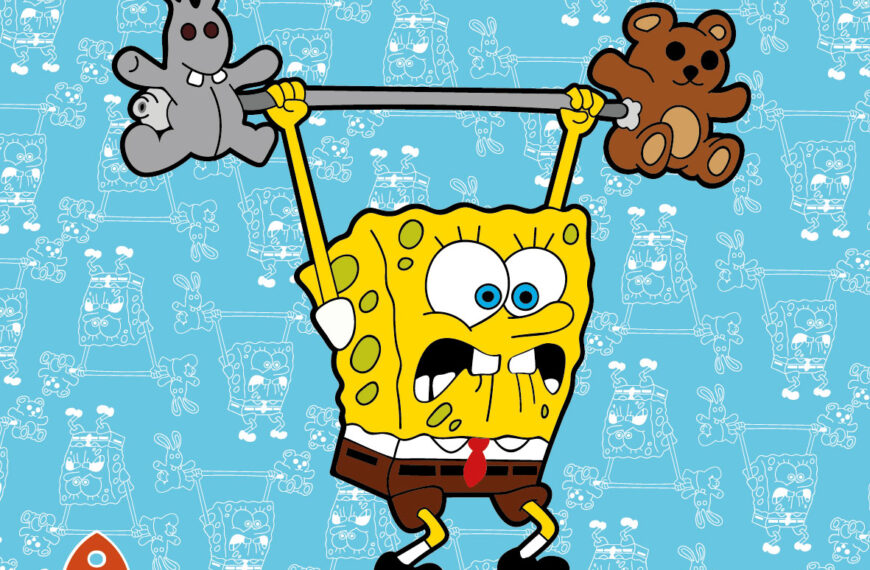 BOB ESPONJA CARGANDO PESAS VECTOR EDITABLE EPS PDF