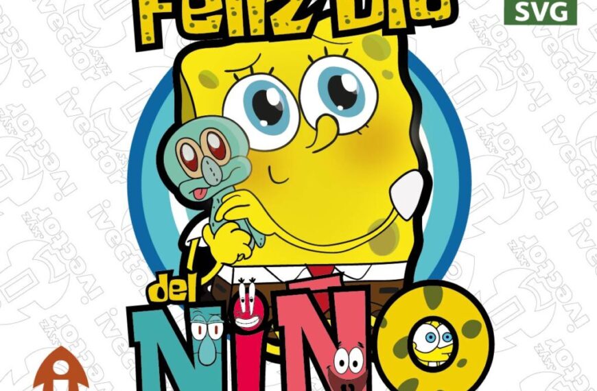 BOB ESPONJA DIA DEL NIÑO VECTOR EDITABLE