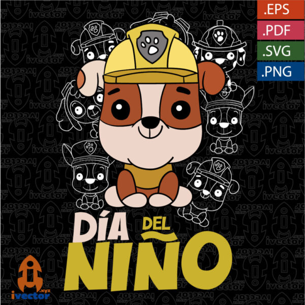 BUBBLE-PAW-PATROL-DIA-DEL-NINO-BLACK-VECTOR1-600x600 Papá es tan valiente ... vector Super Bros Eps PDF
