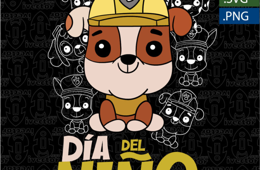 BUBBLE PAW PATROL DIA DEL NIÑO BLACK VECTOR