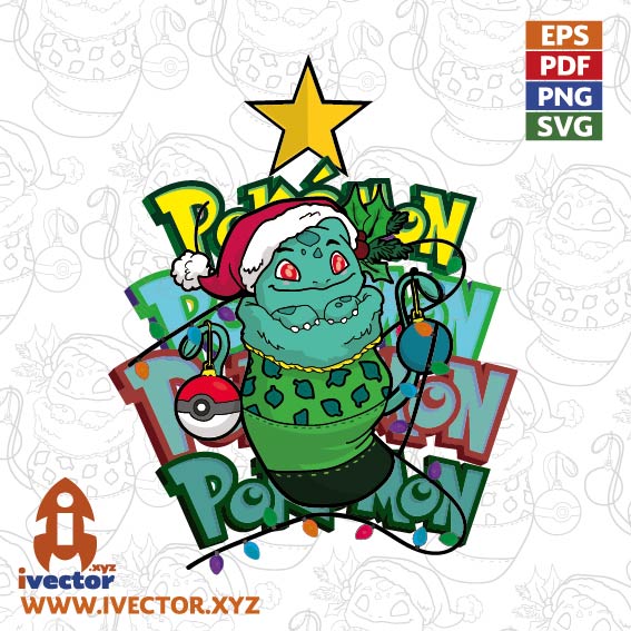 BULBASAUR POKEMON BOTA VECTOR NAVIDEÑO