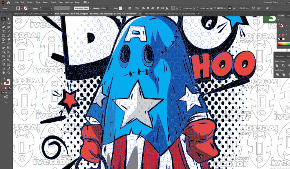 Blue-Halloween-Ghost-with-Pumpkin-Boo-Hoo-Crew-Design-02 Blue Halloween Ghost with Pumpkin | Boo Hoo Crew Design