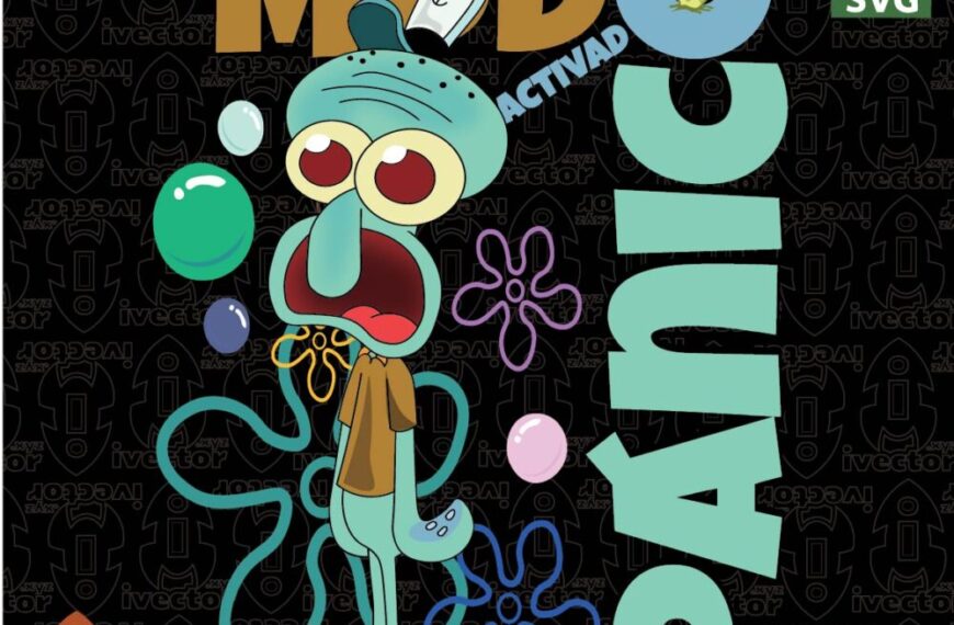 Modo Pánico Activado Vector – Personaje de Caricatura Divertido para Camisetas, Stickers y Merchandising
