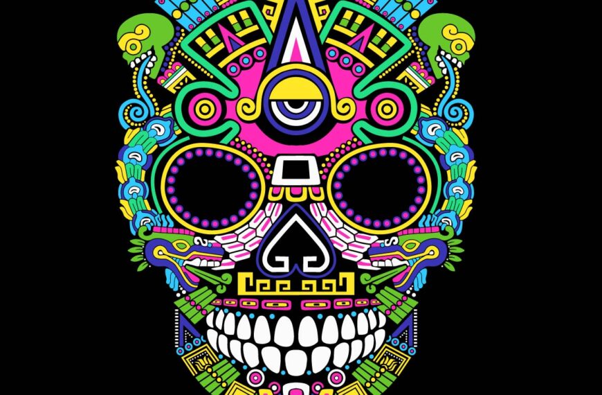 CALAVERA DECORADO COLORES EPS PDF VECTOR