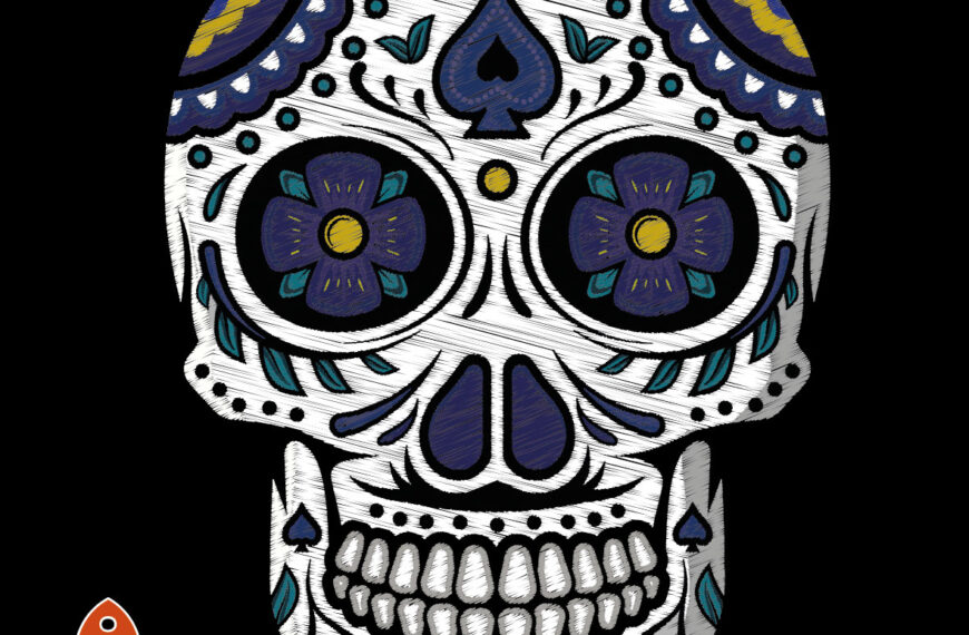 CALAVERA ROSTRO FLORES ESTILO BORDADO EPS PDF EDITABLE