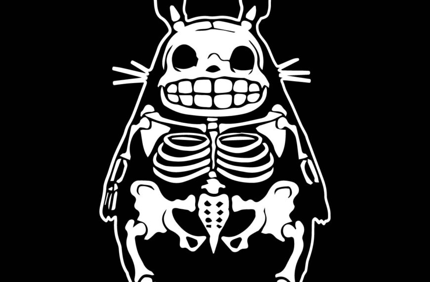 CALAVERA ESQUELETO TOTORO ANIME TERROR VECTOR