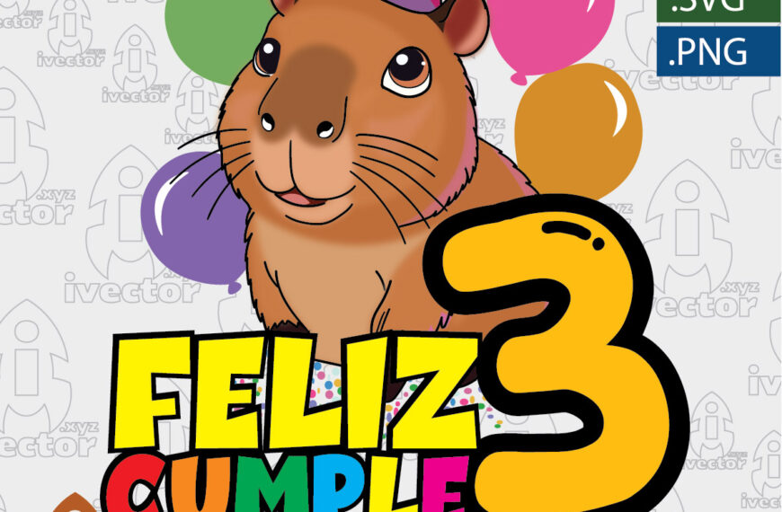 CAPYBARA CUMPLEAÑOS NUMEROS VECTOR EDITABLE EPS PDF