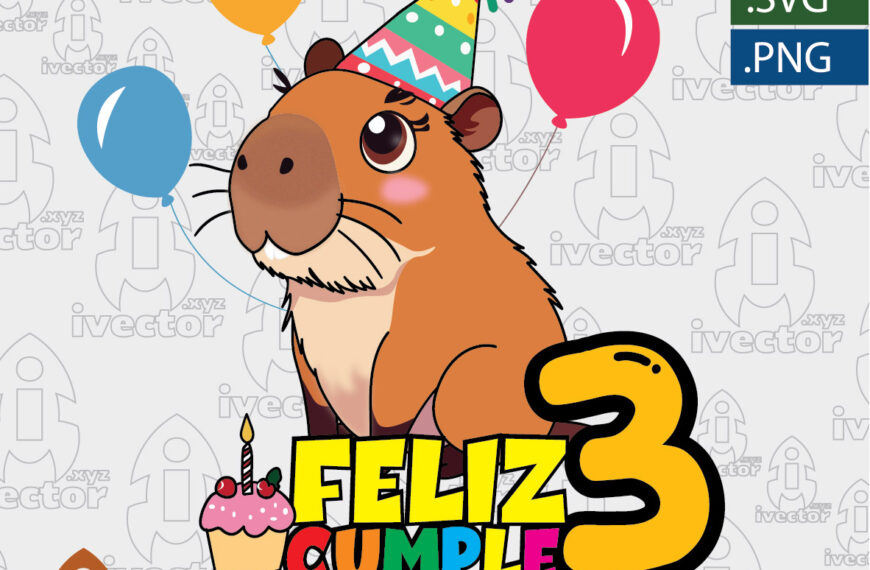 CAPYBARA CUMPLEAÑOS NUMEROS VECTOR EDITABLE EPS PDF