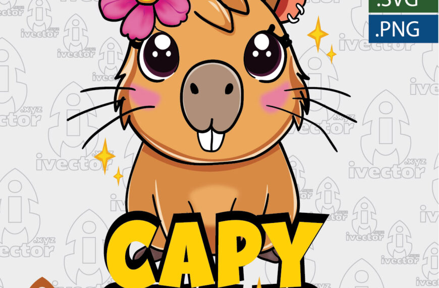 CAPYBARA STYLE VECTOR EDITABLE EPS PDF AMARILLO