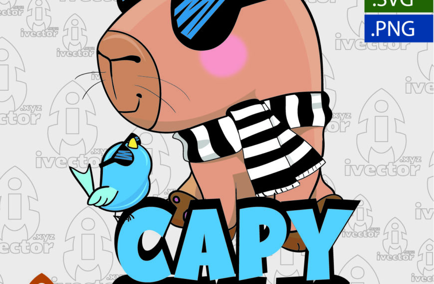 CAPYBARA STYLE VECTOR EDITABLE EPS PDF AZUL