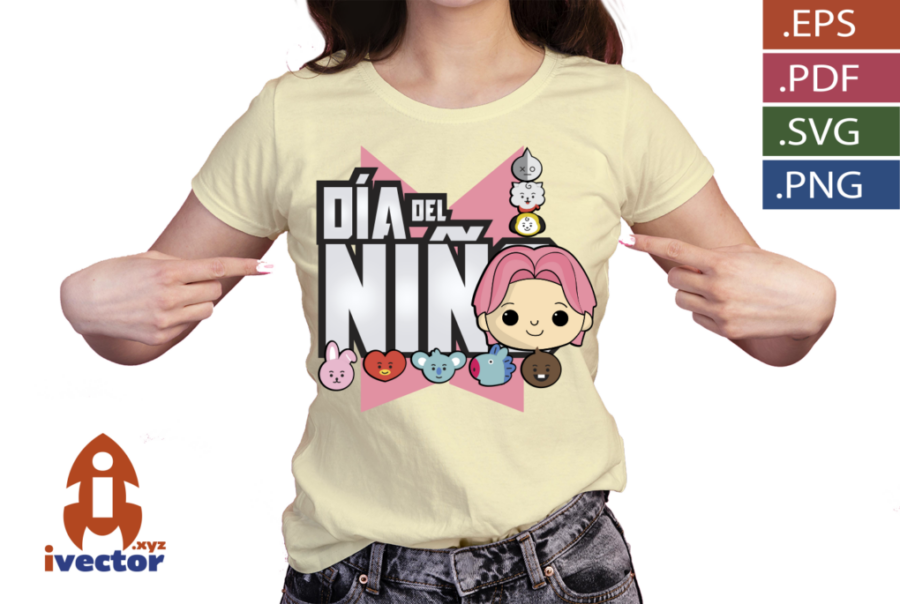 CARITAS-PERSONAJES-BTS-VECTOR-EDITABLE-EPS-PDF_P3 DIA DEL NIÑO BTS ROSA VECTOR EDITABLE
