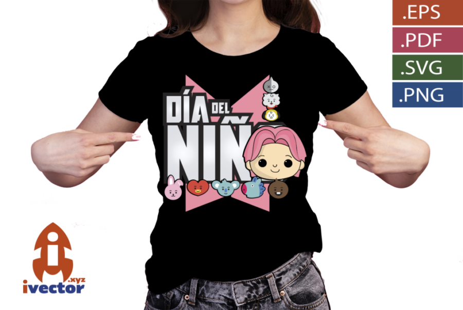 CARITAS-PERSONAJES-BTS-VECTOR-EDITABLE-EPS-PDF_P5 DIA DEL NIÑO BTS ROSA VECTOR EDITABLE