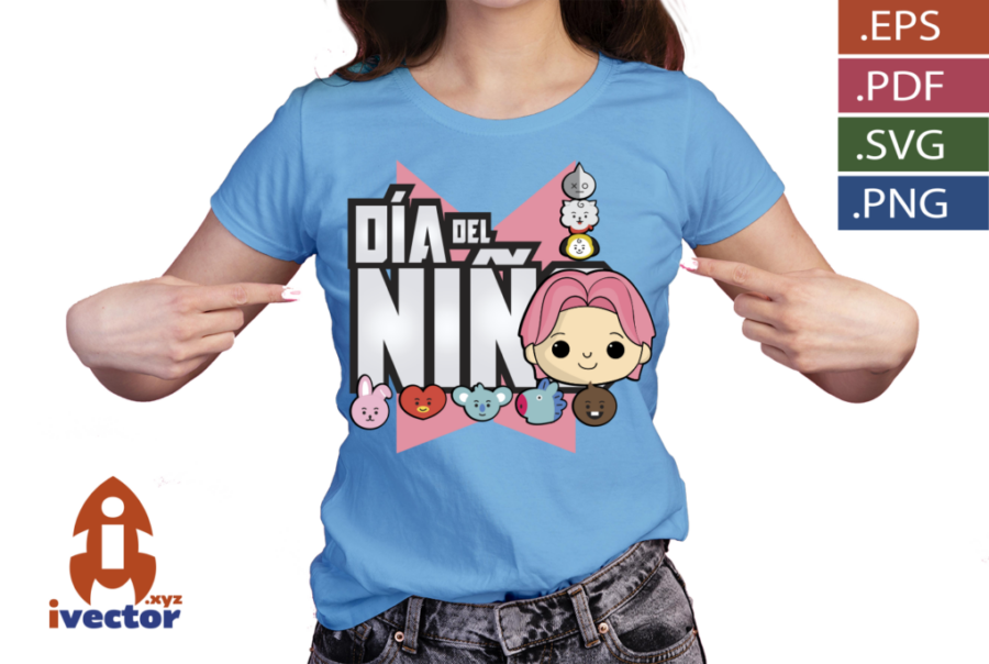 CARITAS-PERSONAJES-BTS-VECTOR-EDITABLE-EPS-PDF_P6 DIA DEL NIÑO BTS ROSA VECTOR EDITABLE