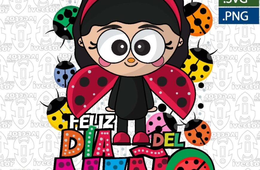 LADYBUG CATARINA DÍA DEL NIÑO VECTOR EDITABLE