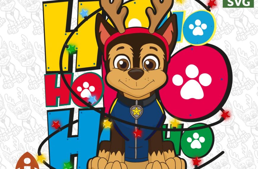 CHASE PAW PATROL CHRISTMAS VECTOR EDITABLE EPS