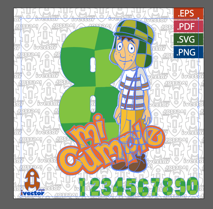CHAVO-DEL-OCHO-CUMPLEANOS-VECTOR_ CHAVO DEL OCHO CUMPLEAÑOS VECTOR