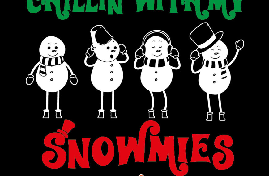 CHILLIN WITH SNOWMIES VECTOR EPS NAVIDAD