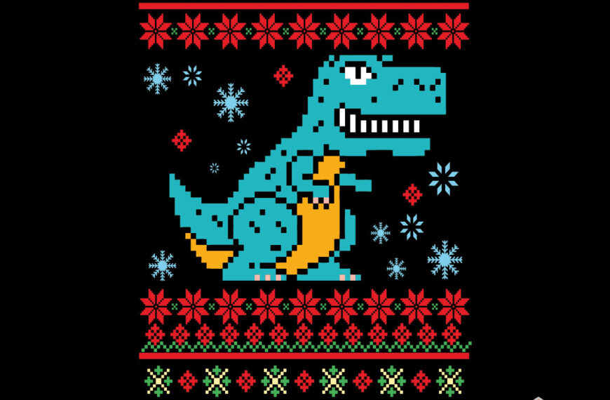 CHRISTMAS DINOSAURIO BORDADO VECTOR EPS