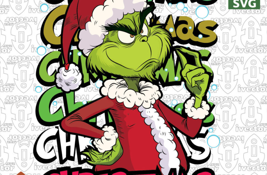 CHRISTMAS GRINCH NAVIDAD LETRAS VECTOR
