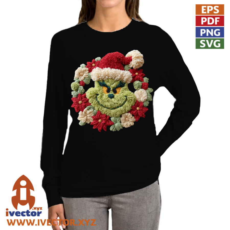 CORONA-GRINCH-NAVIDAD-CROCHET-PNG-ALTA-CALIDAD-p2 CORONA GRINCH NAVIDAD CROCHET PNG ALTA CALIDAD