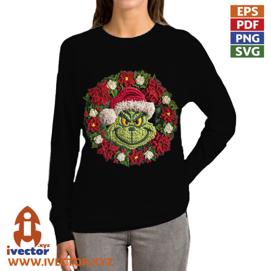 CORONA-NAVIDENA-GRINCH-CROCHET-PNG-ALTA-CALIDAD-p2 CORONA NAVIDEÑA GRINCH CROCHET PNG ALTA CALIDAD