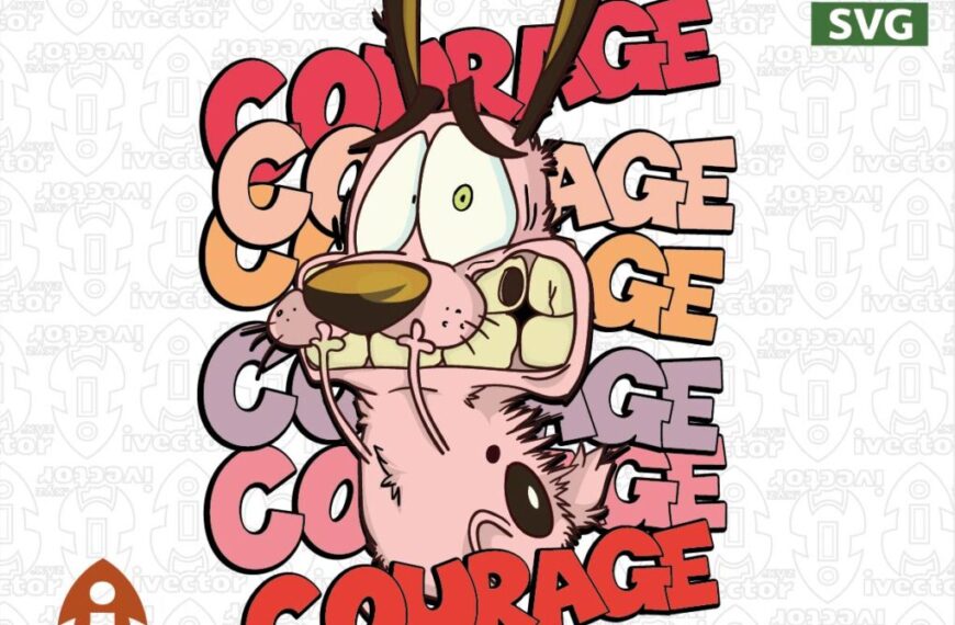 COURAGE DOG VECTOR EDITABLE