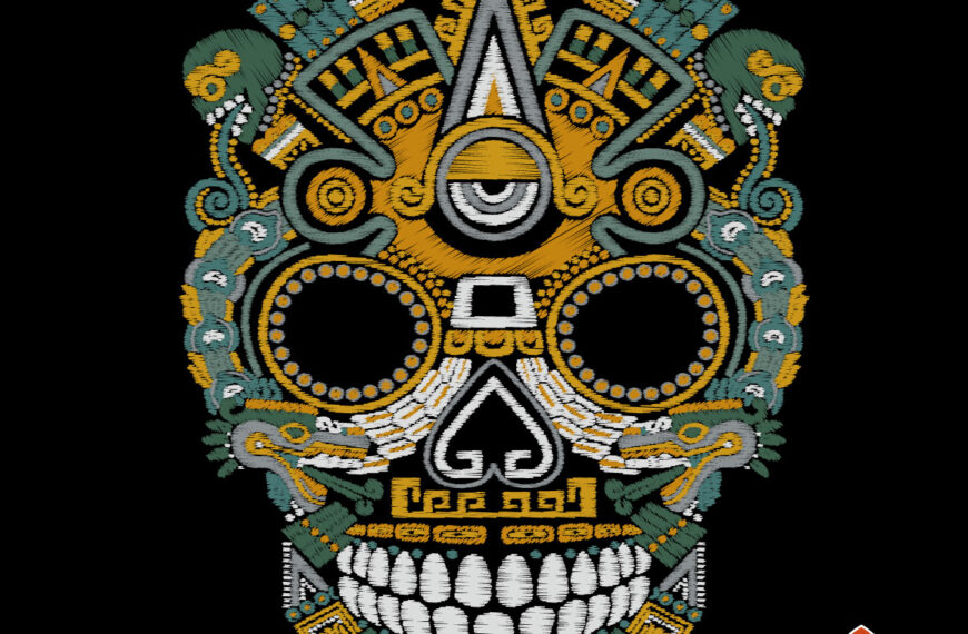 CRANEO CALAVERA DIA DE MUERTOS ORO TIPO BORDADO EPS PDF EDITABLE