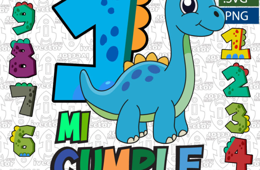 DINO CUELLO LARGO CUMPLEAÑOS VECTOR