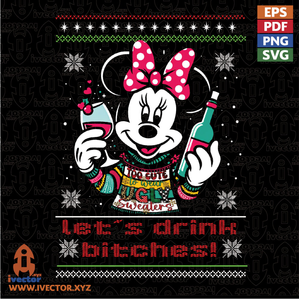 Christmas-Mouse-Winter-Party-Vector-–-Vintage-Holiday-Design VECTORES Y RECURSOS