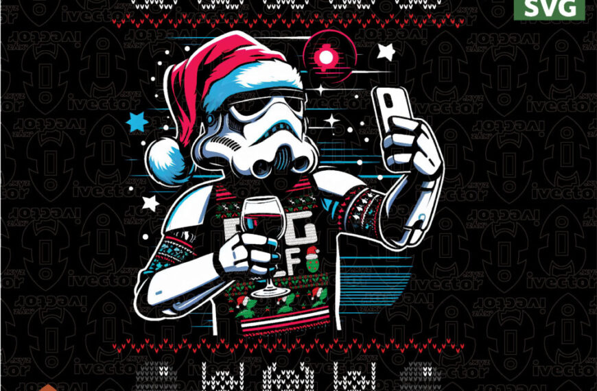 Christmas Sci-Fi Soldier Halftone – Festive Holiday Design