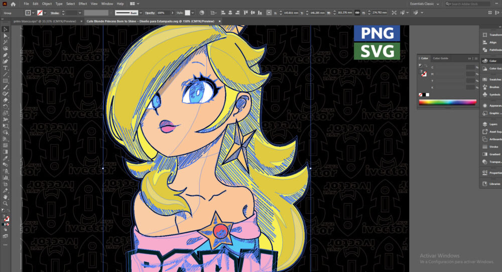 Cute-Blonde-Princess-Born-to-Shine-–-Diseno-para-Estampado-01-P1 Cute Blonde Princess Born to Shine – Diseño para Estampado